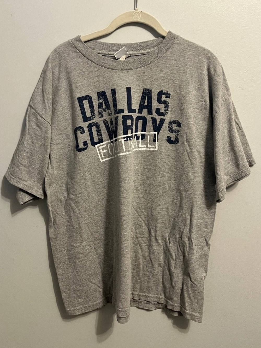 Dallas Cowboys Authentic Apparel Football Tee Heather Gray Navy XL NFL